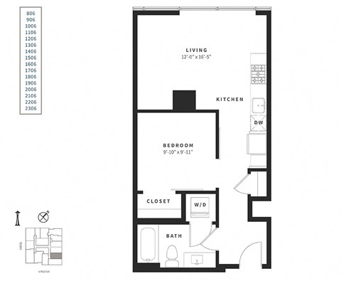 a floor plan of a bedroom apartment